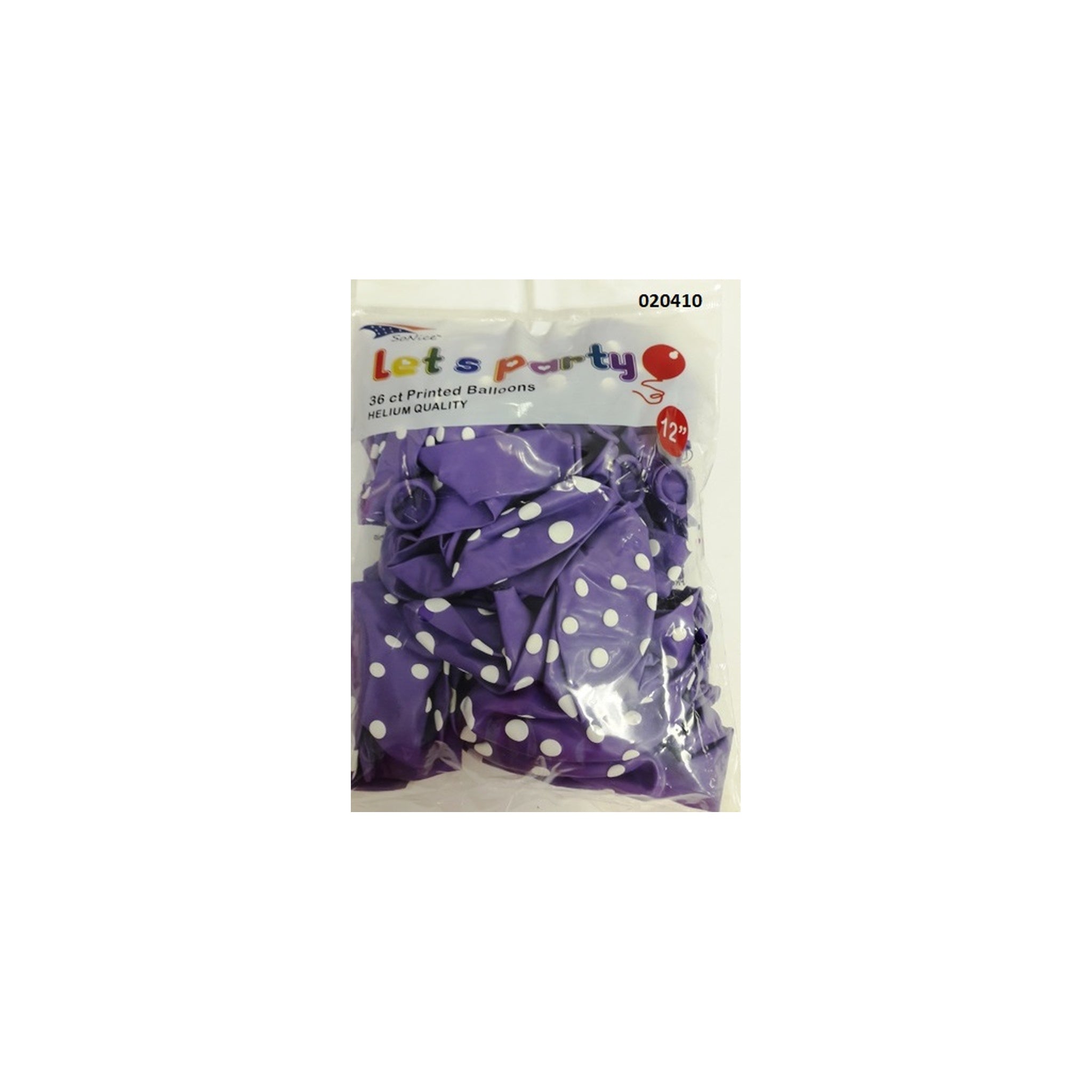 (c) 12" Balloon Dotted Purple 36ct